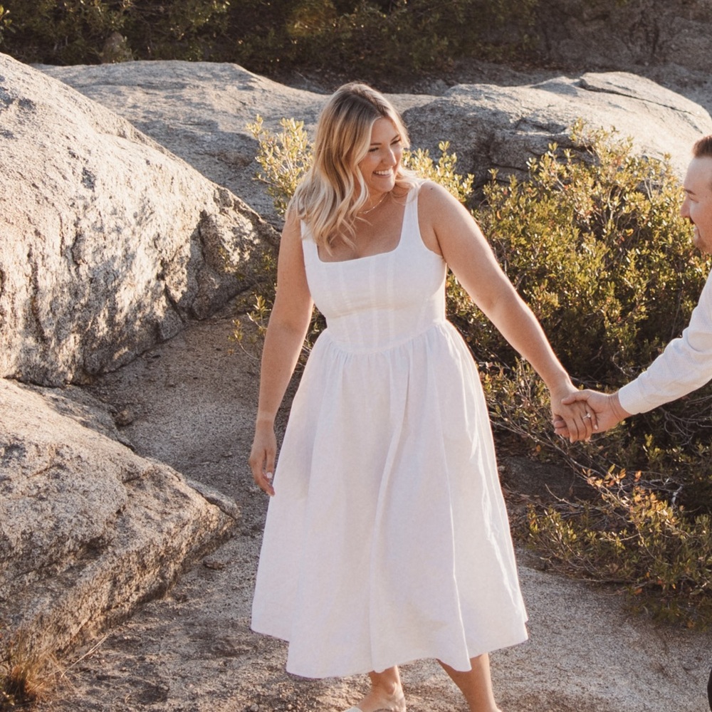 WAYF White Midi Dress